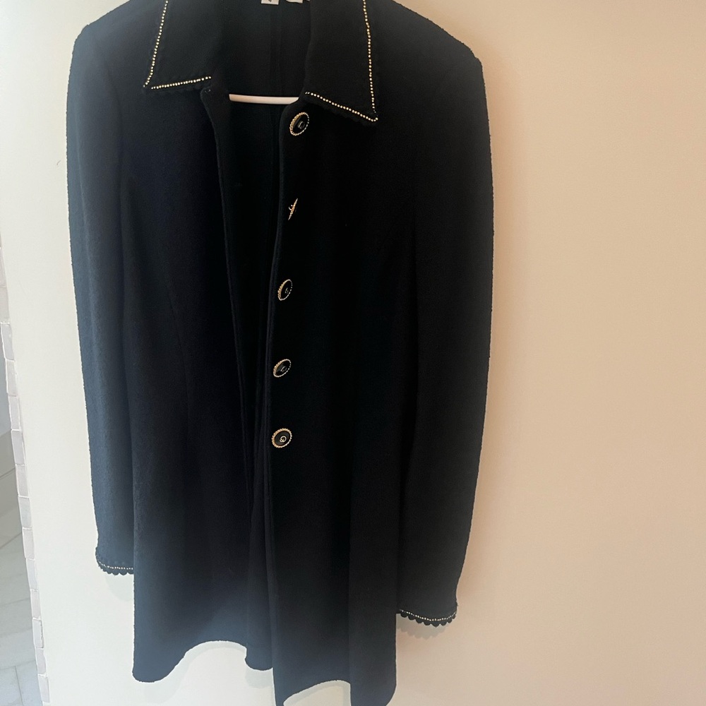 St. John Black Jacket with Gold Accents